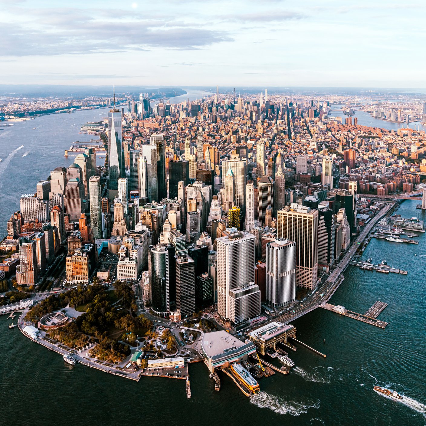 City view with skyscrapers