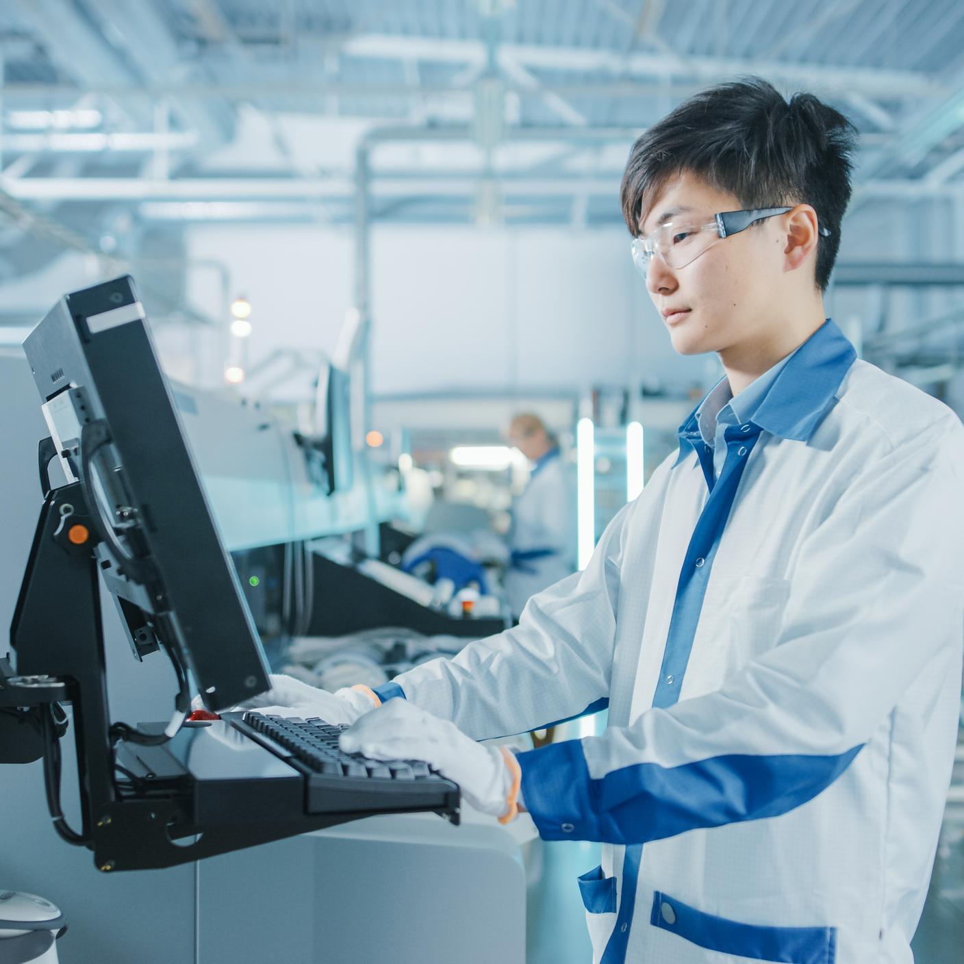 man working at a machine 